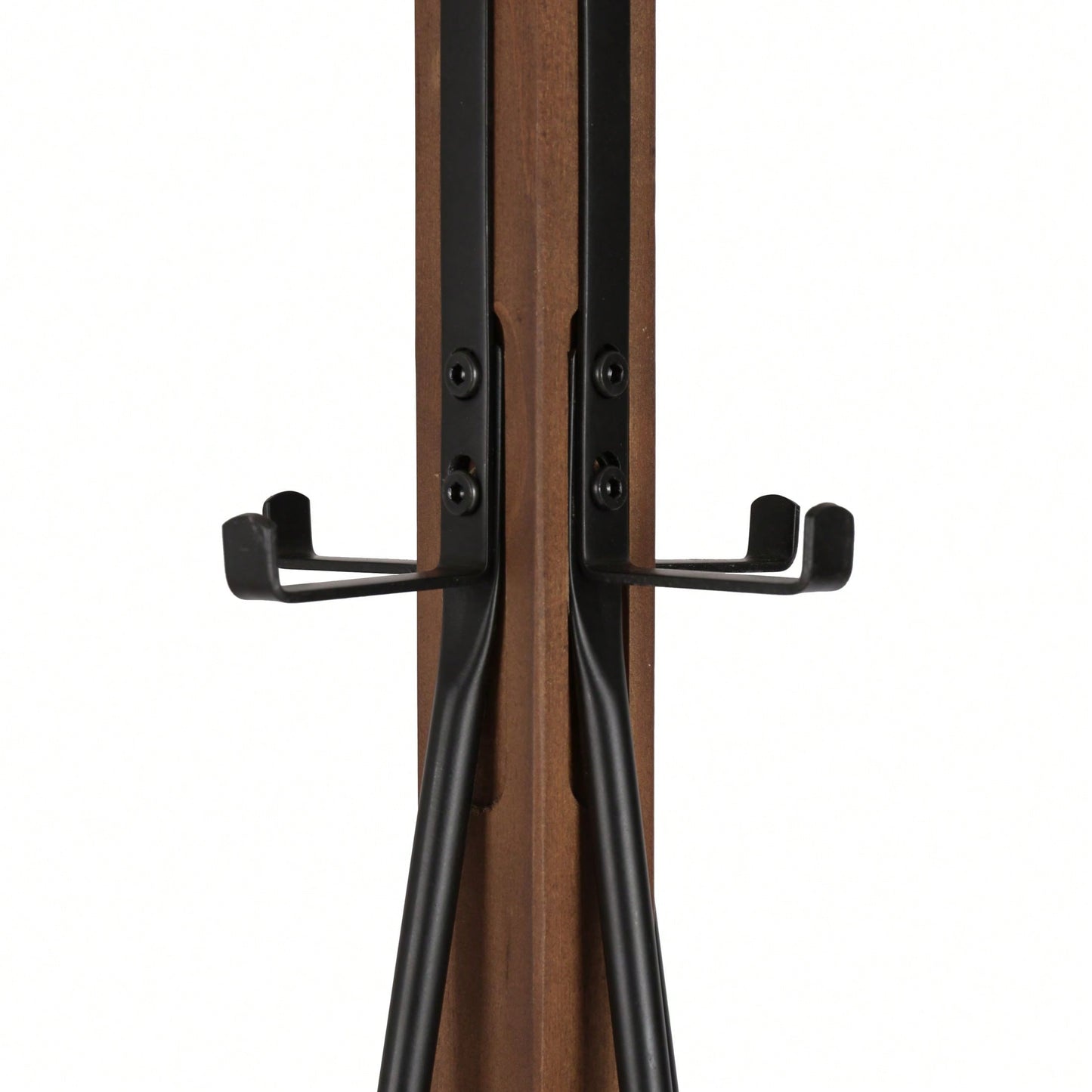 Reclaimed Wood And Metal Freestanding Coat Rack With Hooks