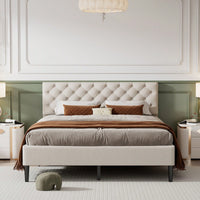 Upholstered Platform Bed, Queen Size