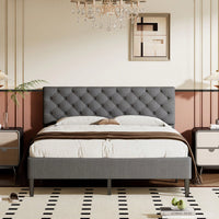 Upholstered Platform Bed, Queen Size