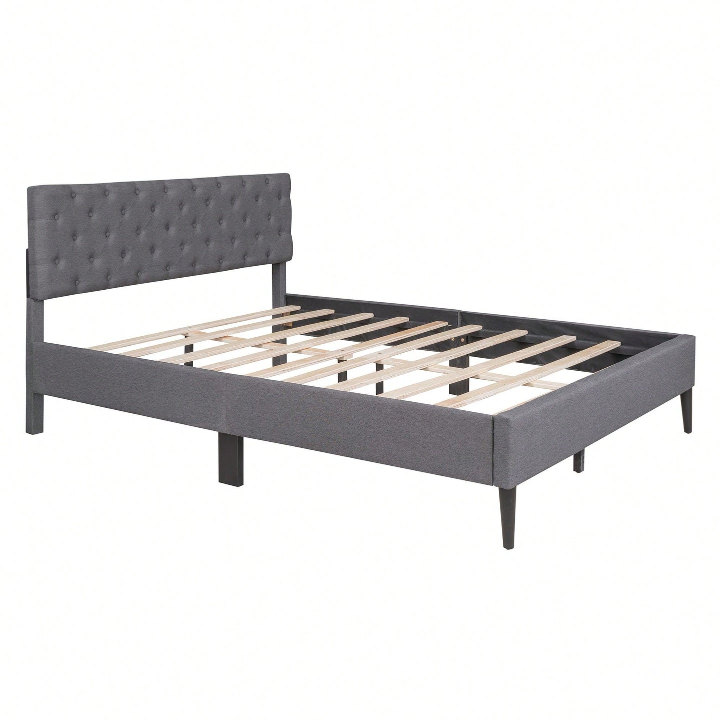 Upholstered Platform Bed, Queen Size