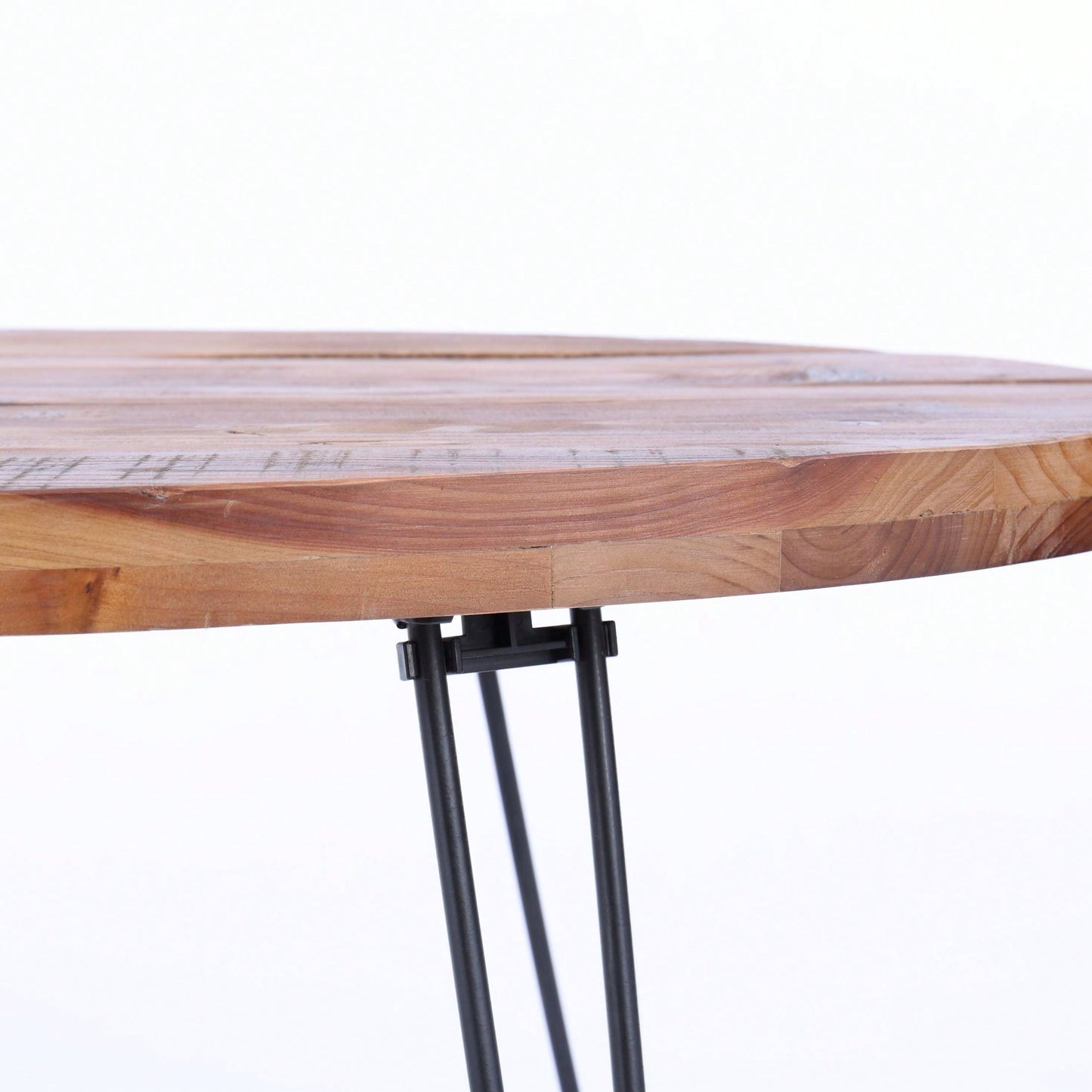 Oval Natural Reclaimed Wood Foldable Cocktail Table For Your Living Room