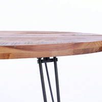 Oval Natural Reclaimed Wood Foldable Cocktail Table For Your Living Room
