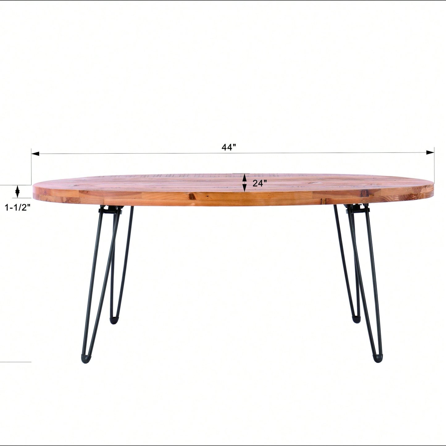 Oval Natural Reclaimed Wood Foldable Cocktail Table For Your Living Room