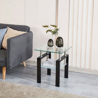 2-Layers Small Table With Storage, Living Room Side Table