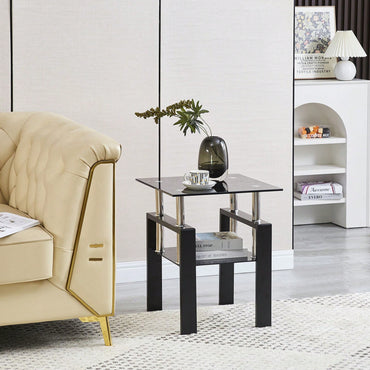 2-Layers Small Table With Storage, Living Room Side Table