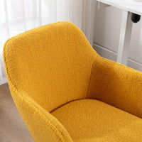 Modern Teddy Fabric Material Adjustable Height 360 Revolving Home Office Chair With Gold Metal Legs And Universal Wheel
