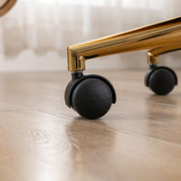 Modern Teddy Fabric Material Adjustable Height 360 Revolving Home Office Chair With Gold Metal Legs And Universal Wheel