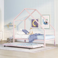 Twin Size Metal House Bed Kids Bed