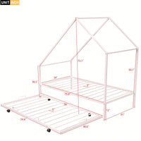 Twin Size Metal House Bed Kids Bed