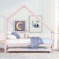 Twin Size Metal House Bed Kids Bed