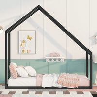 Twin Size Metal House Bed Kids Bed