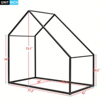 Twin Size Metal House Bed Kids Bed