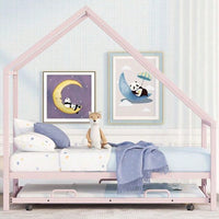 Twin Size Metal House Bed Kids Bed