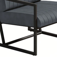 Modern Fashion PU Leather Feature Armchair With Metal Frame Extra-Thick Padded Backrest And Seat Cushion
