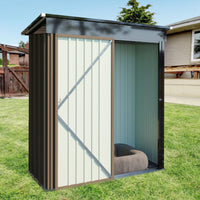 5*3FT Outdoor Storage Shed,Tool Shed With Sloping Roof And Lockable Door, Metal Shed For Backyard Garden Patio Lawn