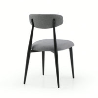 Modern Dining Chairs Set Of 2, Curved Backrest Round Upholstered And Metal Frame