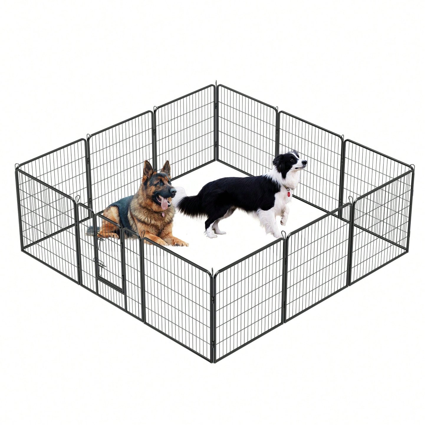 Heavy Duty 32 Inch Foldable 12 Panel Metal Dog Playpen with Doors for Indoor Outdoor Use RV Camping Yard