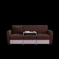 Double Armrests With Coffee Table And Drawers 77.9" Chenille Living Room Apartment Studio Sofa