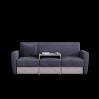 Double Armrests With Coffee Table And Drawers 77.9" Chenille Living Room Apartment Studio Sofa