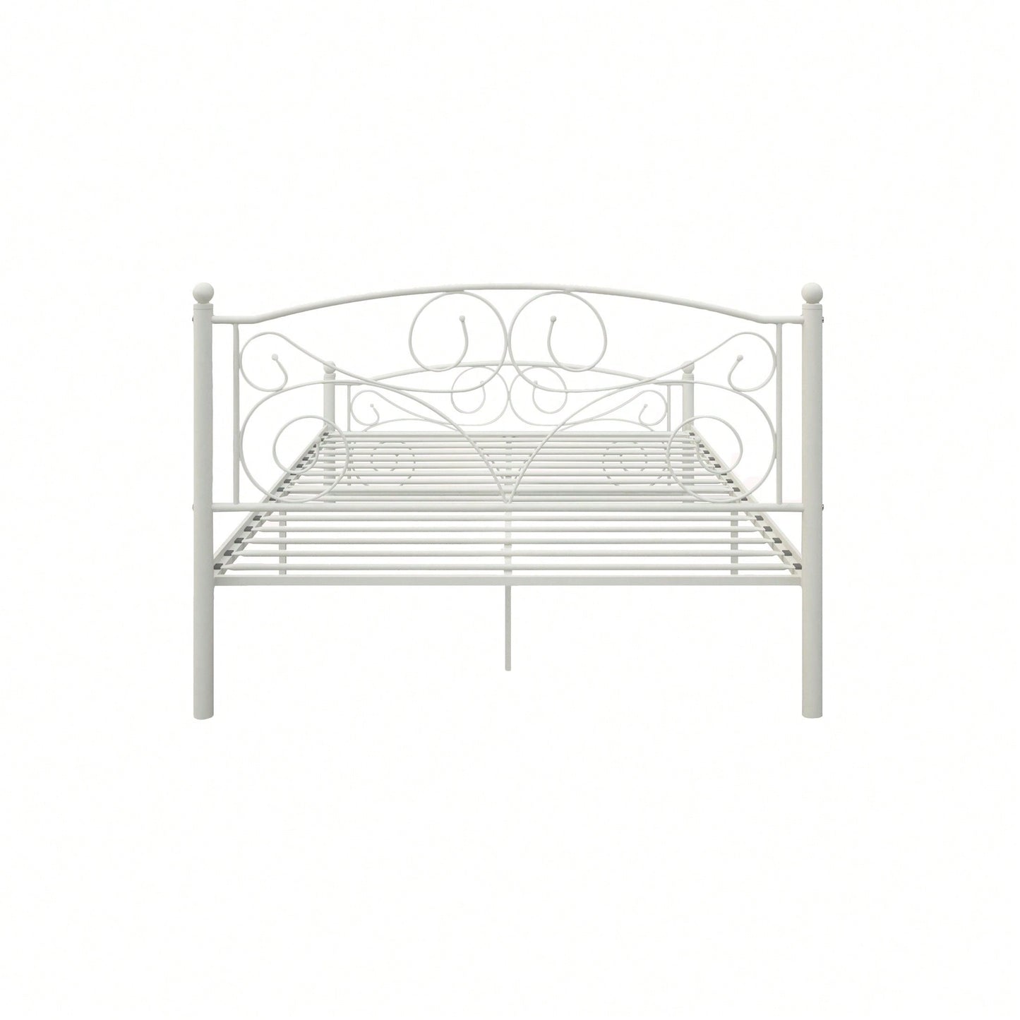 Modern Full Metal Bed Frame With Unique Flower Sturdy System - Easy Assembly, Durable And Stable