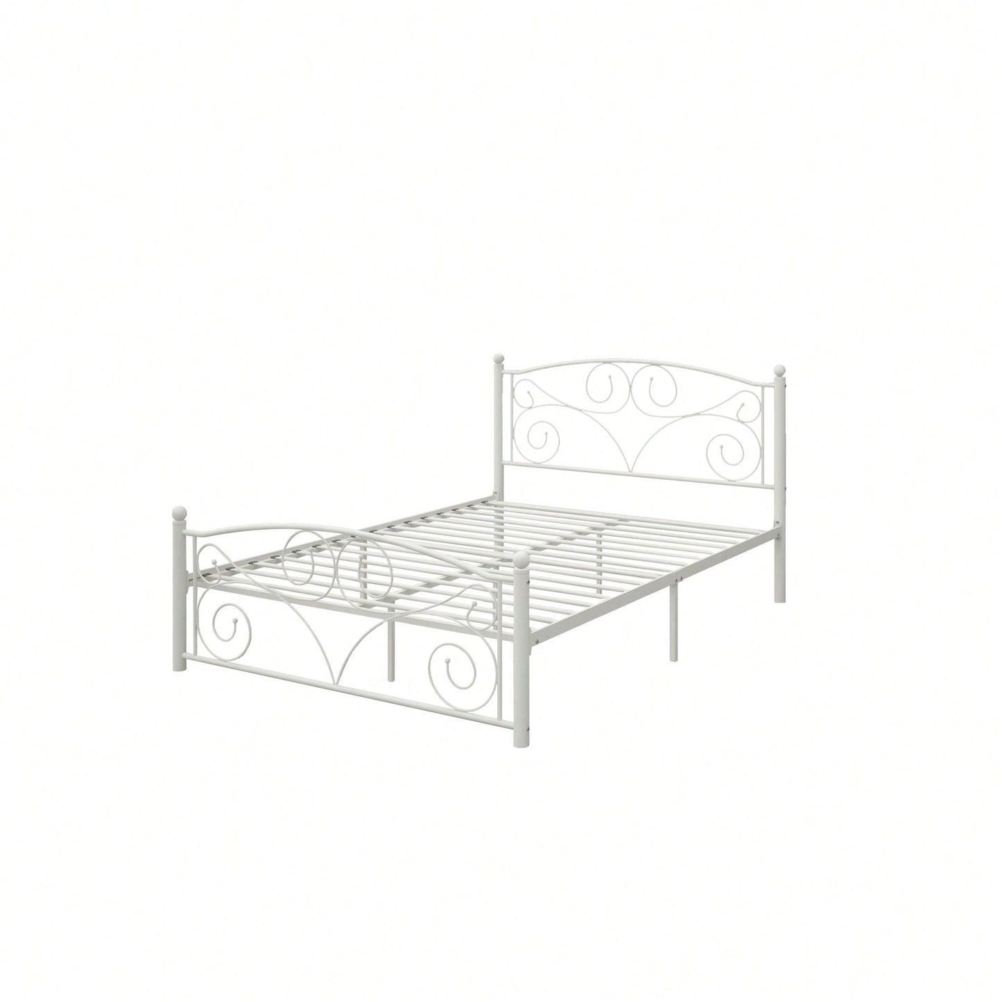 Modern Full Metal Bed Frame With Unique Flower Sturdy System - Easy Assembly, Durable And Stable