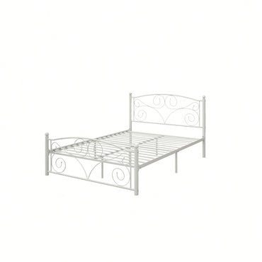 Modern Full Metal Bed Frame With Unique Flower Sturdy System - Easy Assembly, Durable And Stable