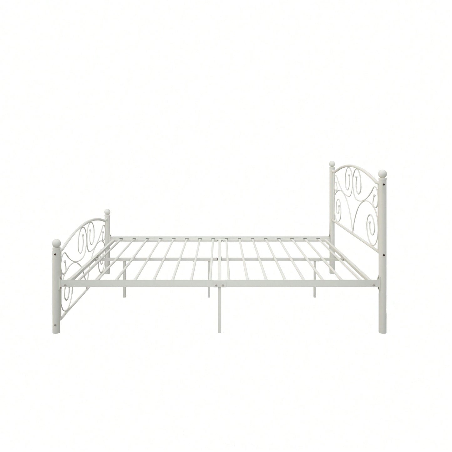 Modern Full Metal Bed Frame With Unique Flower Sturdy System - Easy Assembly, Durable And Stable