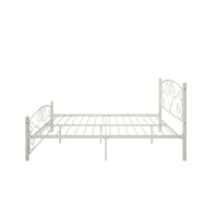 Modern Full Metal Bed Frame With Unique Flower Sturdy System - Easy Assembly, Durable And Stable
