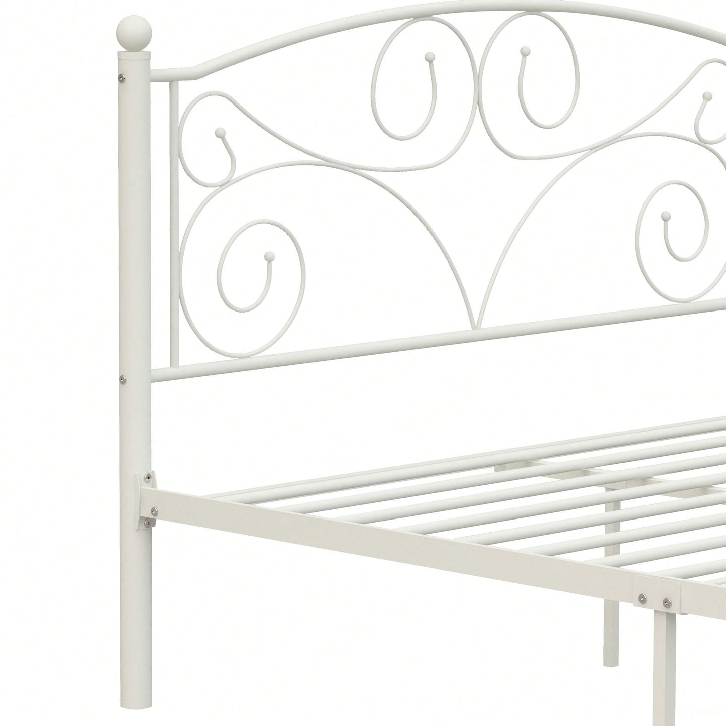 Modern Full Metal Bed Frame With Unique Flower Sturdy System - Easy Assembly, Durable And Stable