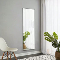 59" X 16" Tall Full Length Mirror With Stand, Black Wall Mounting Full Body Mirror, Metal Frame Full-Length Mirror For Living Room, Bedroom