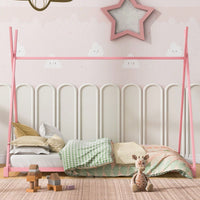 Twin Size House Platform Bed With Triangle Structure