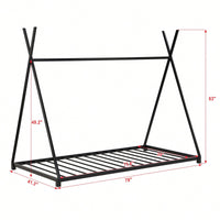 Twin Size House Platform Bed With Triangle Structure