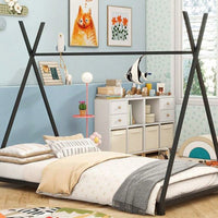 Twin Size House Platform Bed With Triangle Structure