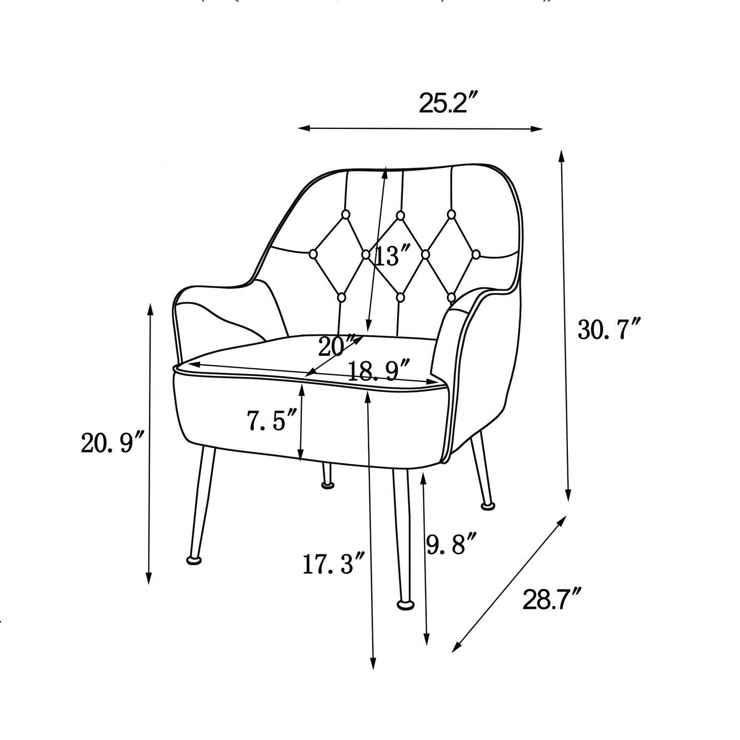 Mid Century Chair Velvet  Sherpa Armchair For Living Room Bedroom Office Easy Assemble