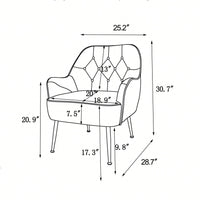 Mid Century Chair Velvet  Sherpa Armchair For Living Room Bedroom Office Easy Assemble