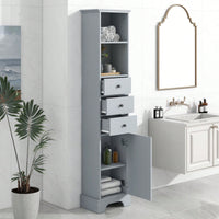 Tall Bathroom Cabinet, Freestanding Storage Cabinet With 3 Drawers And Adjustable Shelf