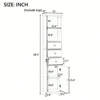 Tall Bathroom Cabinet, Freestanding Storage Cabinet With 3 Drawers And Adjustable Shelf