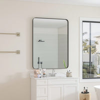 30x40 Inch Wall Mounted Black Rectangular Mirror Metal Framed Mirror For Bathroom, Living Room, Bedroom Wall Decor