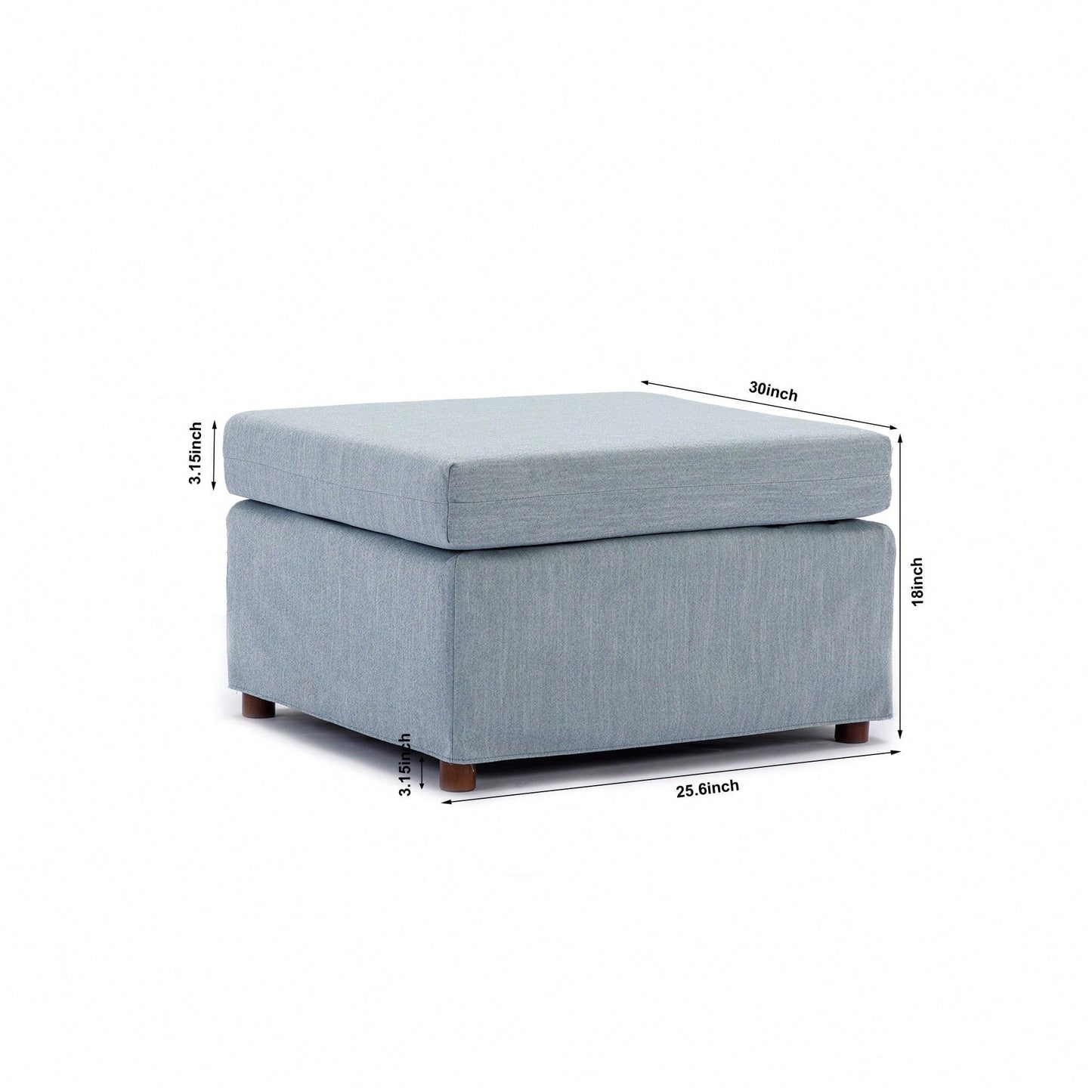 Single Movable Ottoman For Modular Sectional Sofa Couch,Cushion Covers Removable And Washable