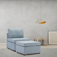 Single Movable Ottoman For Modular Sectional Sofa Couch,Cushion Covers Removable And Washable