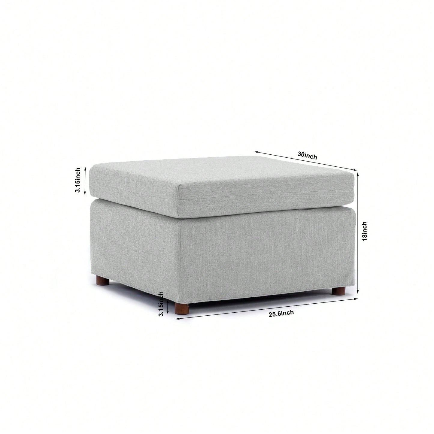 Single Movable Ottoman For Modular Sectional Sofa Couch,Cushion Covers Removable And Washable