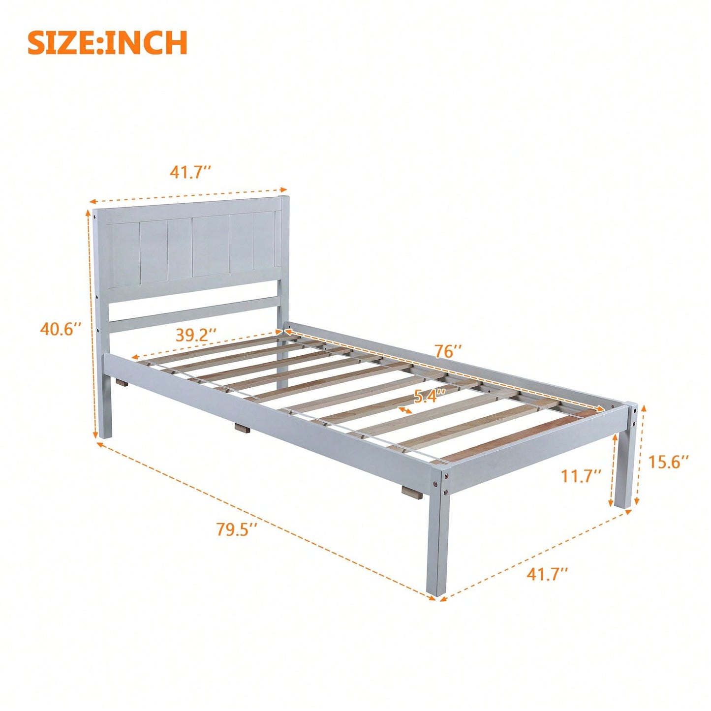 Twin Size Platform Bed With Headboard