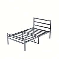 Metal Twin Size Platform Bed Frame With Headboard, Sturdy Metal Frame, No Box Spring Needed