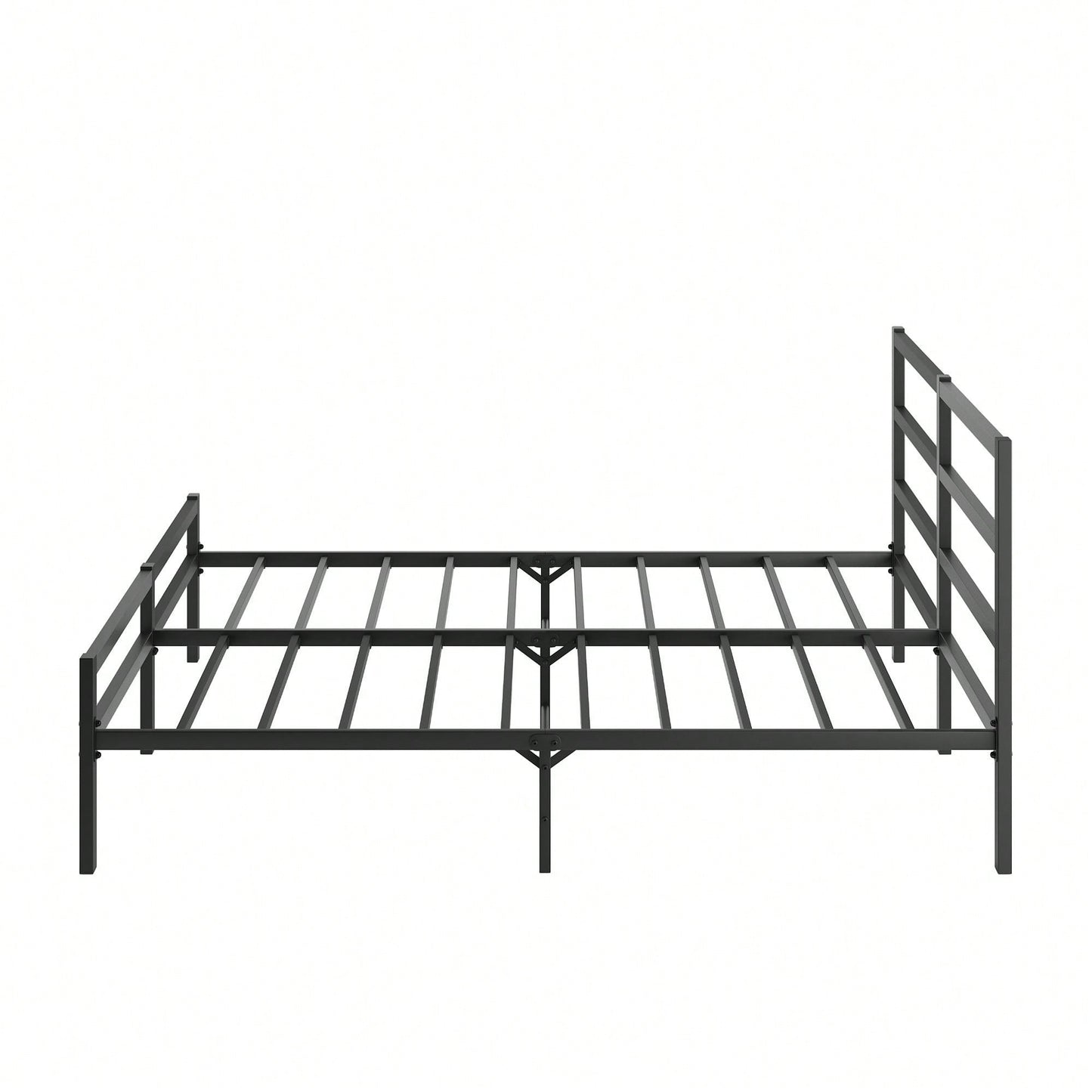 Metal Queen Size Platform Bed Frame With Headboard, Sturdy Metal Frame, No Box Spring Needed