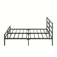 Metal Queen Size Platform Bed Frame With Headboard, Sturdy Metal Frame, No Box Spring Needed