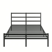 Metal Queen Size Platform Bed Frame With Headboard, Sturdy Metal Frame, No Box Spring Needed