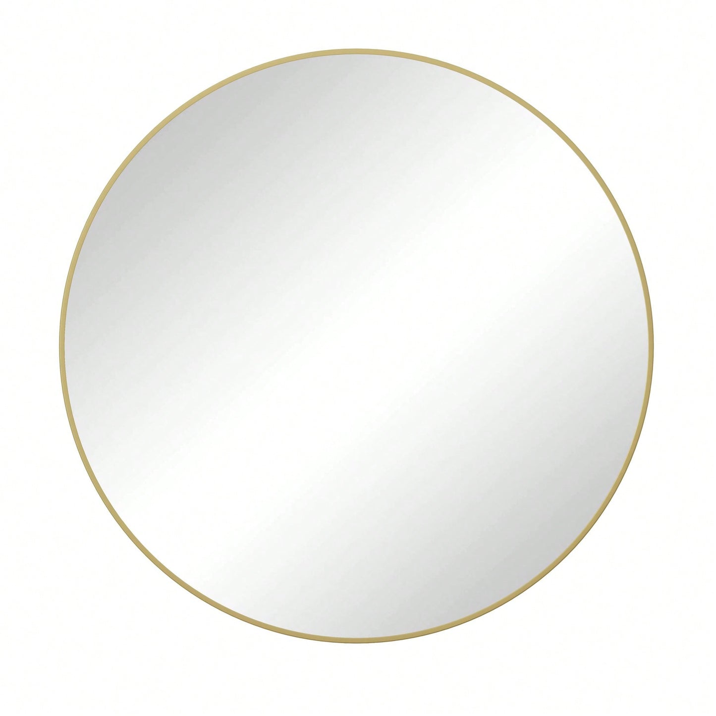 42" Wall Mounted Black Circular Mirror Metal Framed Mirror
