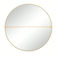 42" Wall Mounted Black Circular Mirror Metal Framed Mirror