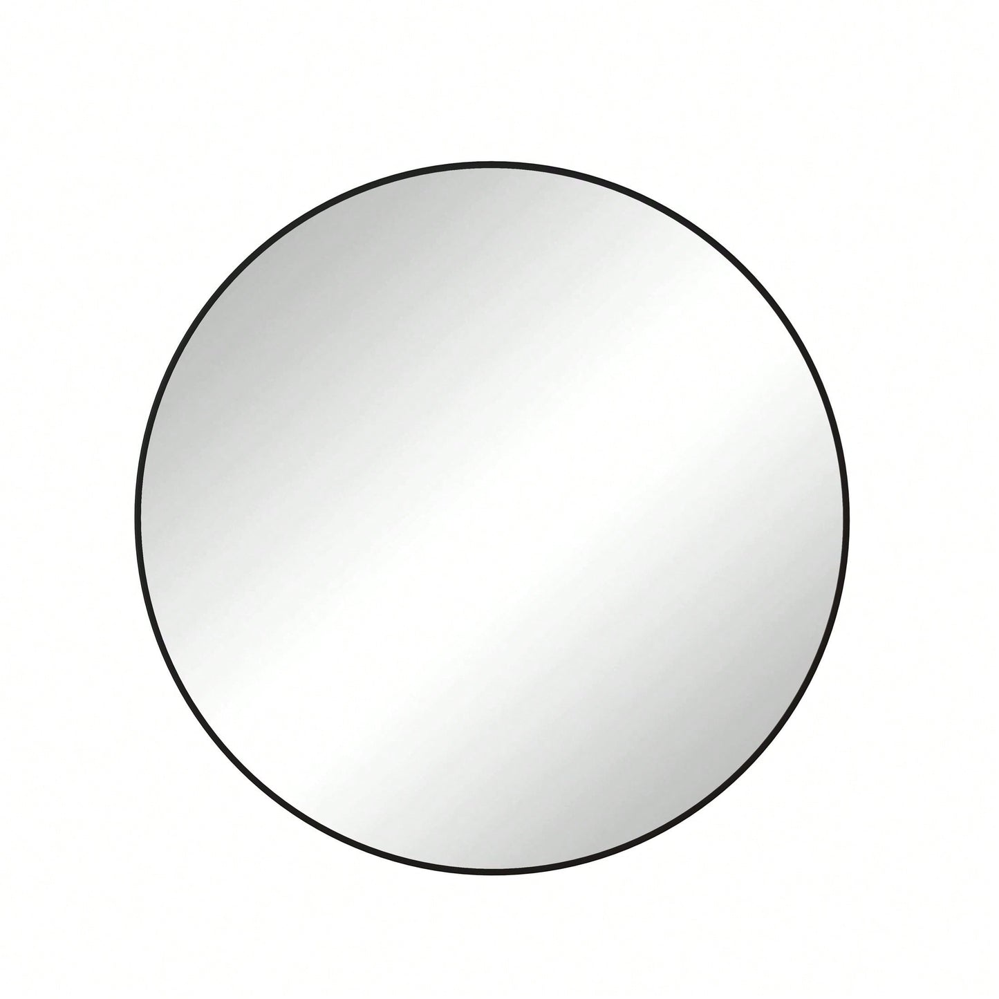 42" Wall Mounted Black Circular Mirror Metal Framed Mirror