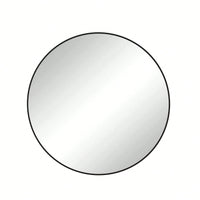 42" Wall Mounted Black Circular Mirror Metal Framed Mirror